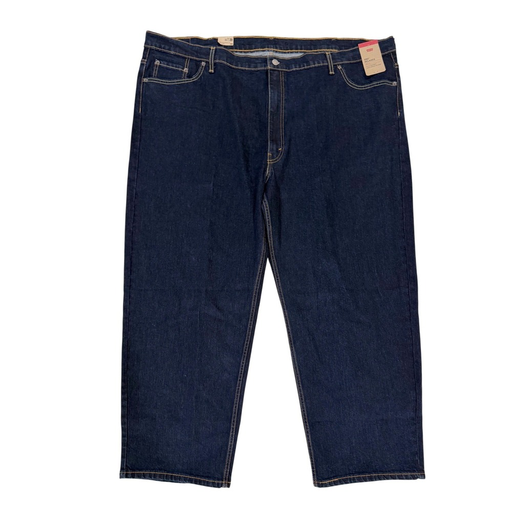 Levi's 550 Relaxed Fit Men 52x29 Dark Indigo Stretch Denim Jeans NWT